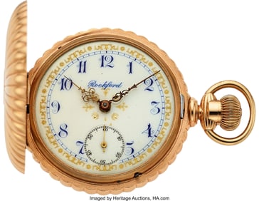 54325: Rockford, Massive 14K Gold Scallop Form Case, 24