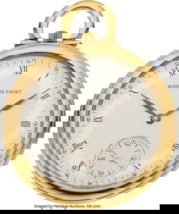 Audemars Piguet, Fine 18k Gold Dress Watch, circ: Audemars Piguet, Fine 18k Gold Dress Watch, circa 1915 Case: 43 mm, 18k yellow gold, two body, stepped bezel and edge, plain back, D 9778 Dial: tw