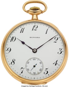 54338: E. Howard 14k Gold 23 Jewel 12 Size, circa 1925