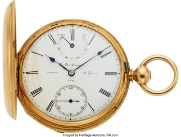 54262: A. Guillaume, London Heavy 18k Gold Fusee With U