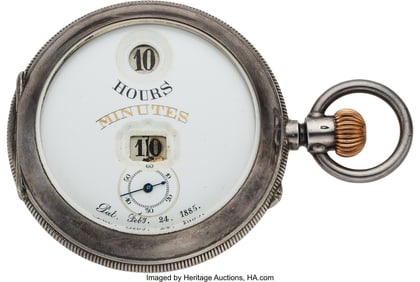 54263: IWC, Jump Hour "Pallweber" Digital Sterling Pock