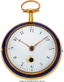 54266: Barraud London, 18k Gold & Enamel Verge Fusee, c