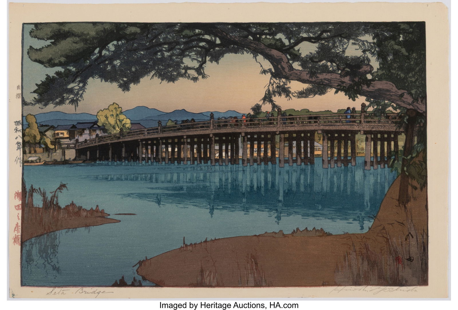 Yoshida Hiroshi (Japanese, 1876-1950) Seta Bridg (1 of 2)