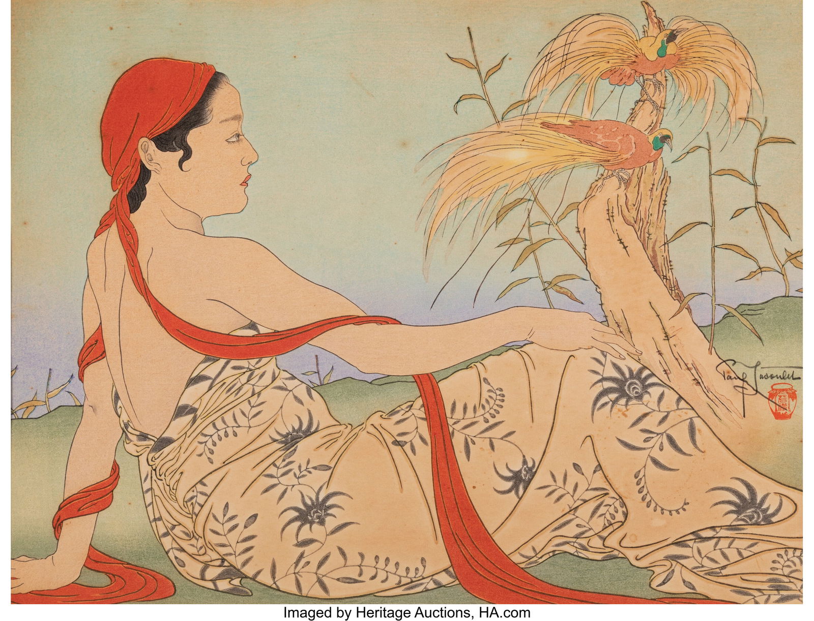 Paul Jacoulet (French, 1902-1960) The Birds of P (1 of 2)