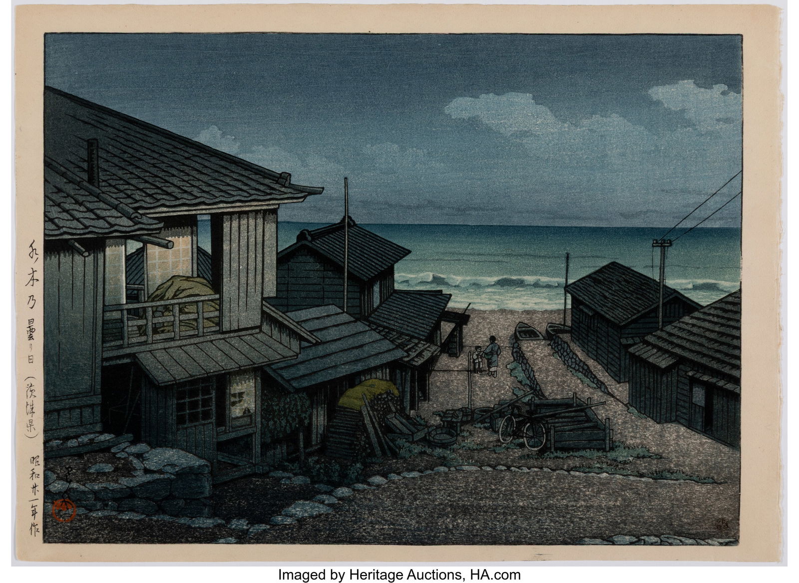 Kawase Hasui (Japanese, 1883-1957) Cloudy Day at (1 of 2)