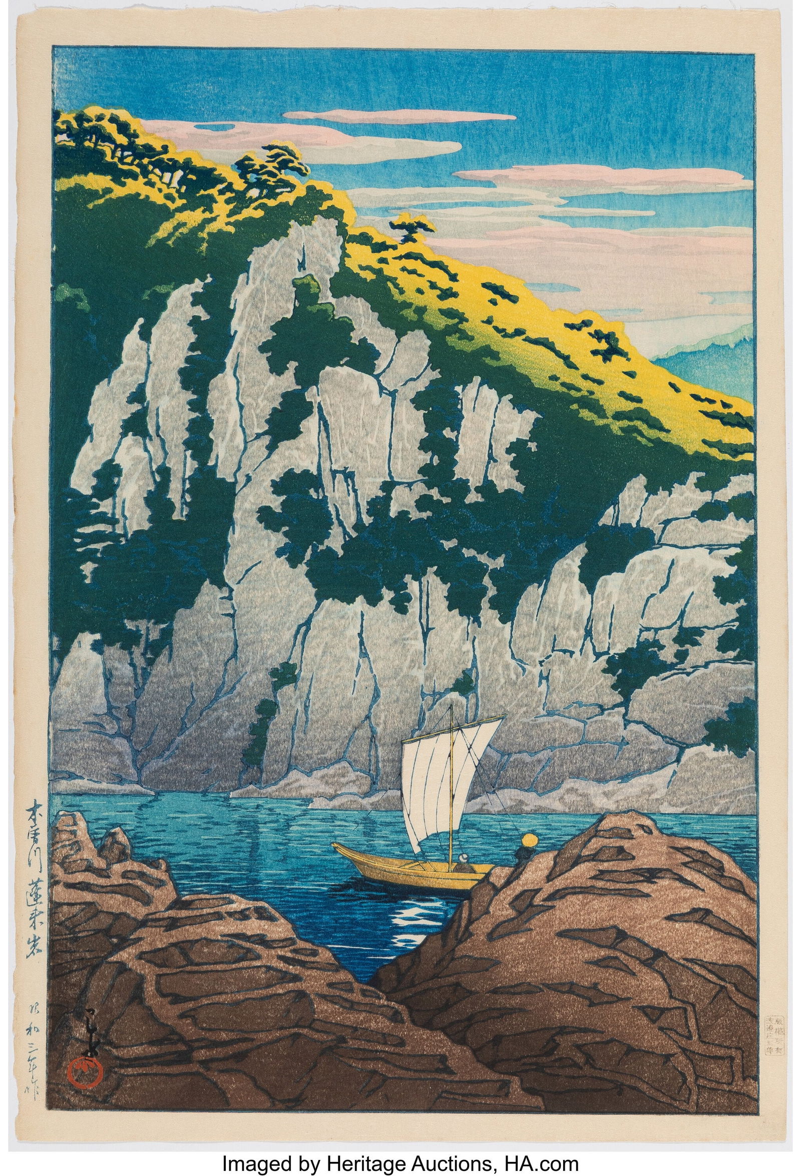 Kawase Hasui (Japanese, 1883-1957) Horai Rock, K (1 of 2)