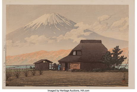Kawase Hasui (Japanese, 1883-1957) Mt. Fuji from: Kawase Hasui (Japanese, 1883-1957) Mt. Fuji from Narusawa (Narusawa no Fuji), Showa 11 November (1936) Woodblock print 10-3/8 x 15-3/8 inches