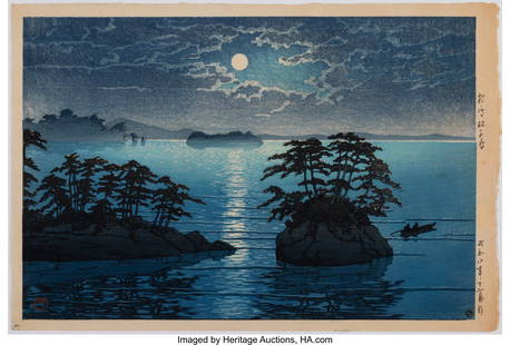 Kawase Hasui (Japanese, 1883-1957) Fatago Island: Kawase Hasui (Japanese, 1883-1957) Fatago Islands, Matsushima (Matsushima Futagojima), from the series Collection of Scenic Views of Japan, Eastern Japan Edition (Nihon fukei shu higashi Nihon hen),