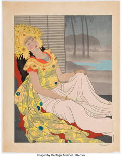 Paul Jacoulet (French, 1902-1960) After the Danc: Paul Jacoulet (French, 1902-1960) After the Dance "Celebes" (Apres la danse), 1940 Woodblock print 18-3/8 x 14-1/8 inches (46.7 x 35.9 cm) (sheet, dai-oban) Edition seal to verso: 133/150 Signed in