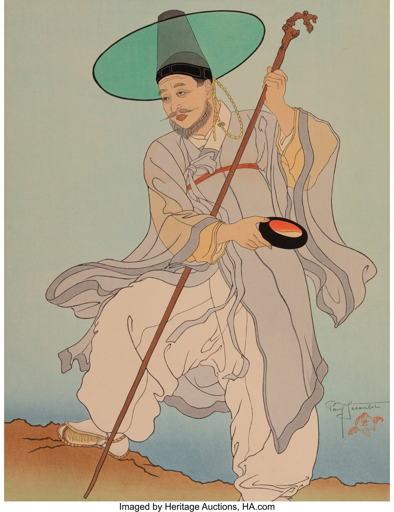 Paul Jacoulet (French, 1902-1960) The Wandering (1 of 2)