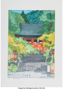 25015: Isao Takahashi A Group of Six Prints Woodblock : Isao Takahashi A Group of Six Prints Woodblock print 16-3/4 x 12-1/4 inches (42.5 x 31.1 cm) (approx. each sheet, oban) Each signed: Isao