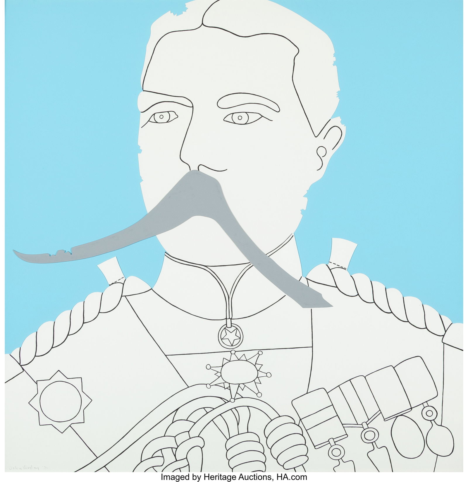 John Wesley (1928-2022) General, from Panolpy, 1: John Wesley (1928-2022) General, from Panolpy, 1971 Screenprint in colors on board 30 x 30 inches (76.2 x 76.2 cm) (sheet) Ed. 5/125