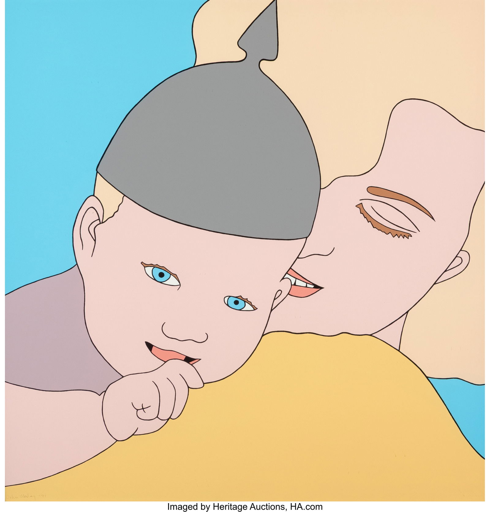 John Wesley (1928-2022) Priscilla the Hun, from: John Wesley (1928-2022) Priscilla the Hun, from Panolpy, 1971 Screenprint in colors on board 30 x 30 inches (76.2 x 76.2 cm) (sheet) Ed.