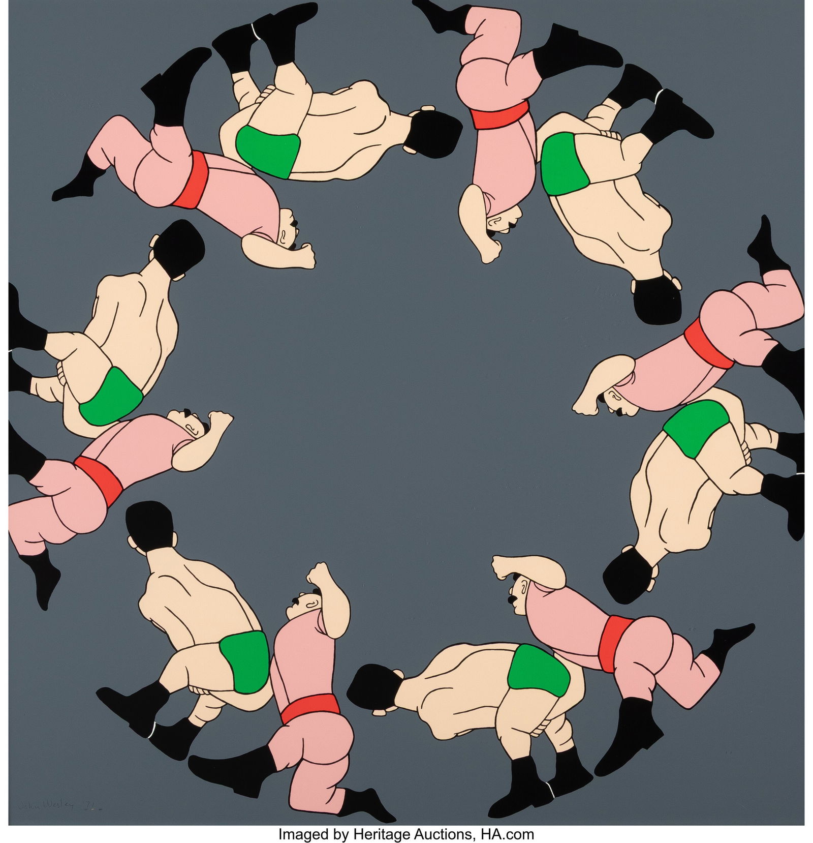 John Wesley (1928-2022) Balkans, from Panolpy, 1: John Wesley (1928-2022) Balkans, from Panolpy, 1971 Screenprint in colors on board 30 x 30 inches (76.2 x 76.2 cm) (sheet) Ed. 5/125