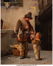 69078: Antonio Rotta (Italian, 1828-1903) A sip of wine