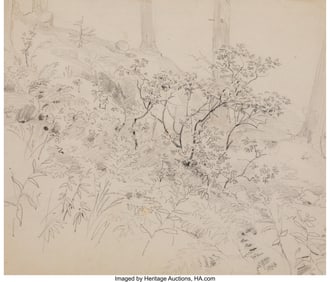 69151&colon; Paul Huet &lpar;French&comma; 1803-1869&rpar; Study of foliage i