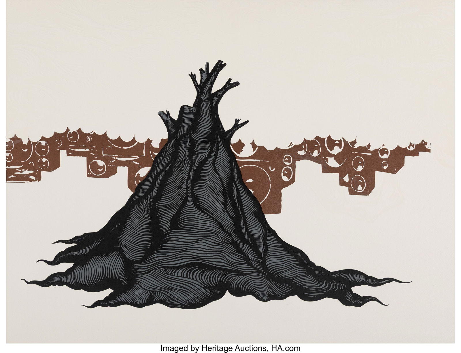 David Ellis (b. 1971) Speaker Tree, 2005 Screenp: David Ellis (b. 1971) Speaker Tree, 2005 Screenprint in colors with letterpress on Somerset paper 17-1/2 x 22-3/4 inches (44.5 x 57.8 cm) (s