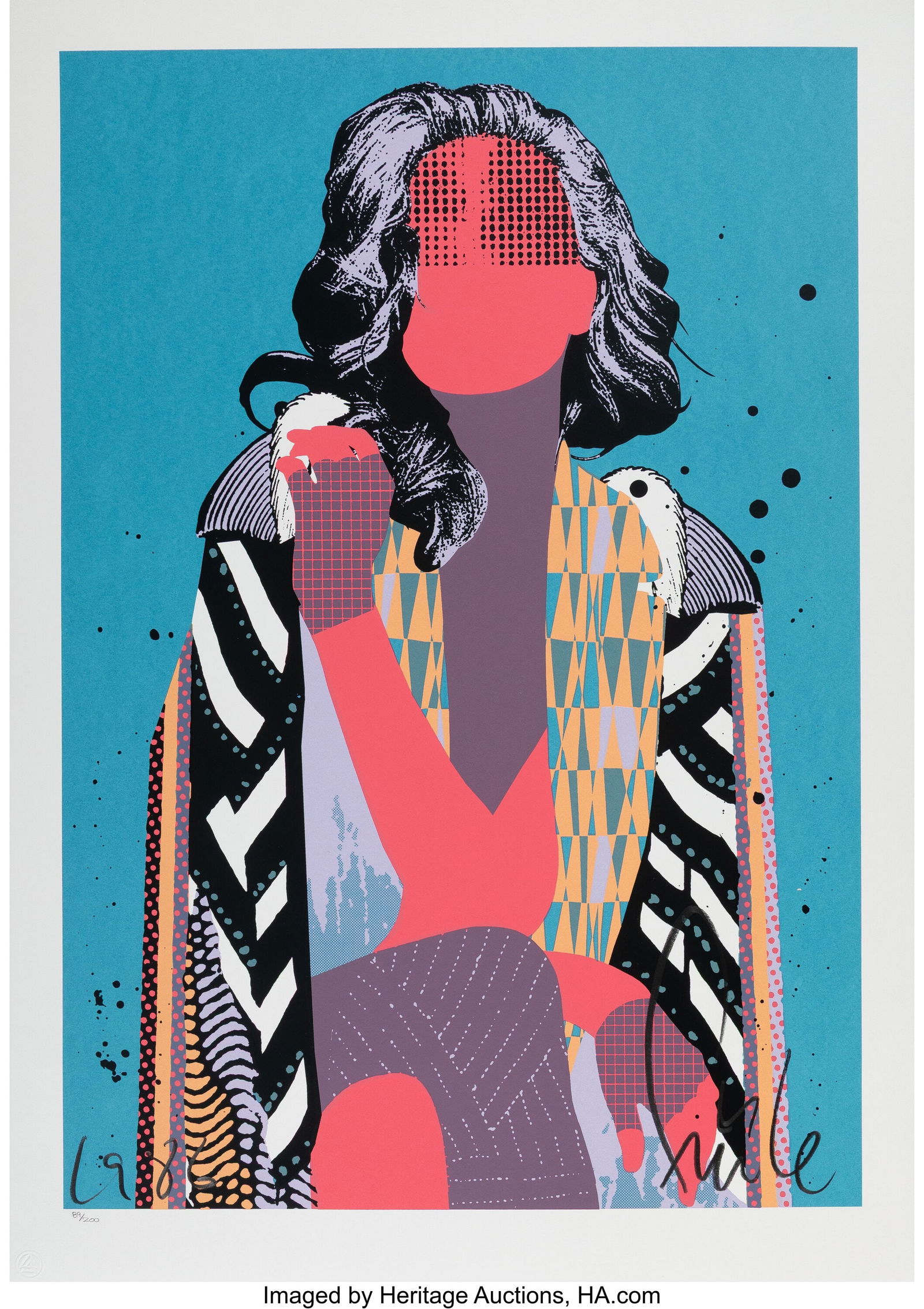 FAILE (b. 1975) Searing Provocateur, 2014 Screen: FAILE (b. 1975) Searing Provocateur, 2014 Screenprint in colors on wove paper 34 x 24 inches (86.4 x 61.0 cm) (sheet) Ed. 89/200 Sig