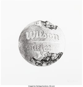 43016: Daniel Arsham (b. 1980) Eroded Basketball, 2022