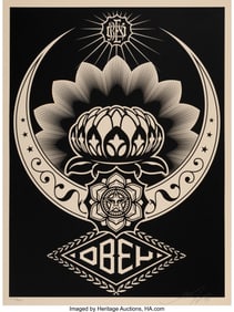 43113: Shepard Fairey (b. 1970) Obey Lotus Ornament (Bl