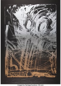 43308: RETNA (b. 1979) Cartoon Stone (Gold and Silver o