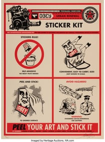 43117: Shepard Fairey (b. 1970) Sticker Kit Print, 2009