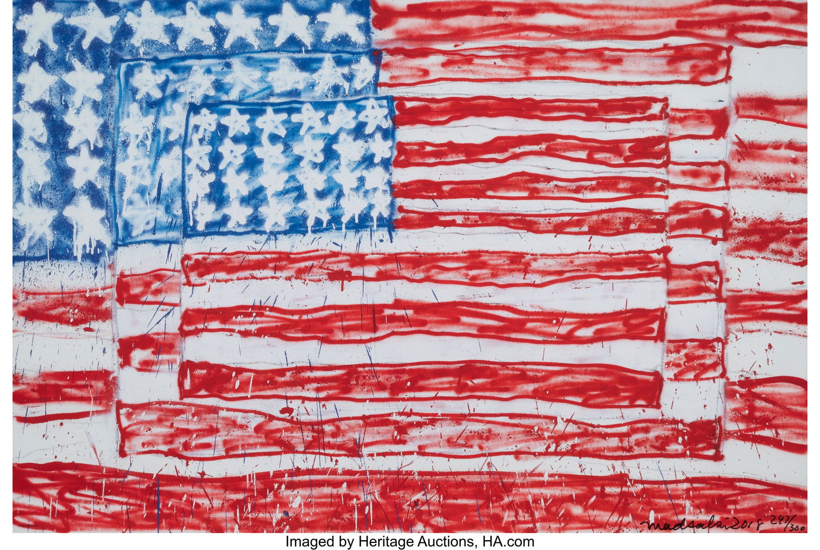 MADSAKI (b. 1974) Three Flags 3P, 2018 Offset li (1 of 1)