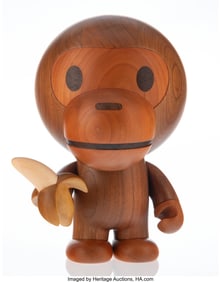 43022: BAPE X Toy Qube Wooden Baby Milo, 2021 Five diff