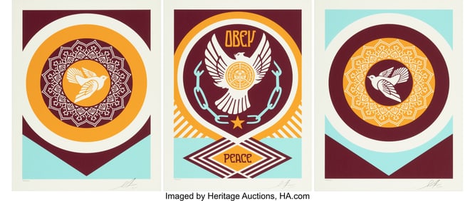 43130: Shepard Fairey (b. 1970) Peace Series 2 (triptyc