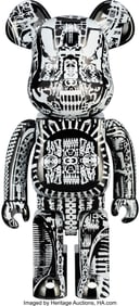 43036: BE@RBRICK X H.R. Giger H.R. Giger Black Chrome 1