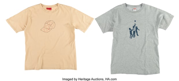 43334: Supreme Monogram Shirt; Basketball Tee (two work
