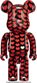 43042: BE@RBRICK X Headwax Black Heart 1000%, 2021 Pain