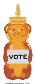 43142: fnnch (b. 1986) Vote Bear Wheatpaste Giclée pri