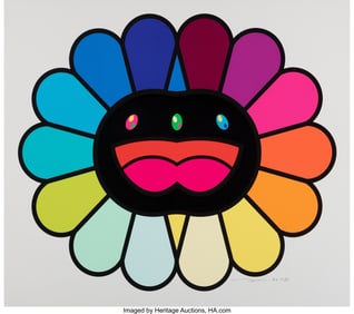 43255: Takashi Murakami (b. 1962) Multicolor Double Fac