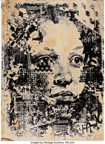 43356: Vhils (b. 1987) Dissonância, 2016 Screenprint i