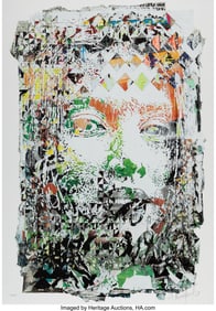 43357: Vhils (b. 1987) Rupture, 2017 Screenprint in col