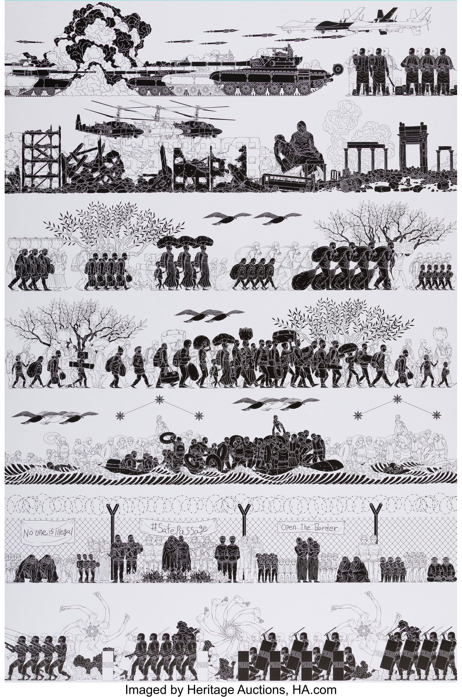 Ai Weiwei (b. 1957) Odyssey, 2017 Offset lithogr: Ai Weiwei (b. 1957) Odyssey, 2017 Offset lithograph in colors on Archival paper 36 x 24 inches (91.4 x 61.0 cm) (sheet) Edition of 1000 HID0310