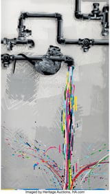 43378: Hama Woods (b. 1981) Pipe Leak, 2020 Spray paint