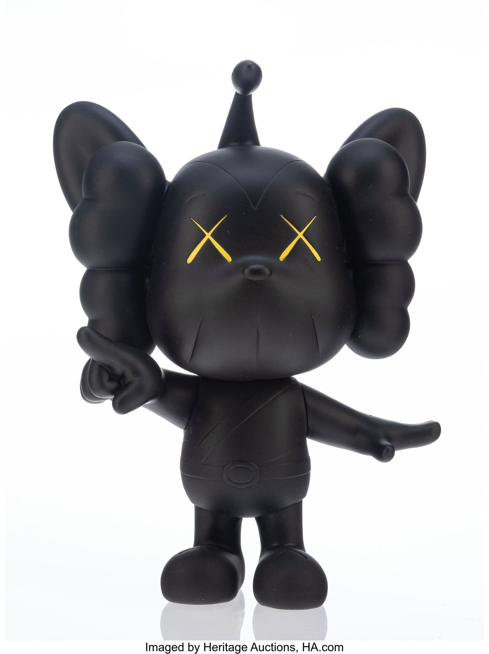 KAWS (b. 1974) JPP (Black), 2008 Painted cast vi: KAWS (b. 1974) JPP (Black), 2008 Painted cast vinyl 7-3/4 x 5 x 3 inches (19.7 x 12.7 x 7.6 cm) Stamped on underside of feet Produce