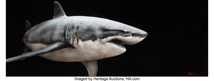 43287: Nick Oneill (20th Century) Untitled (Shark) Oil