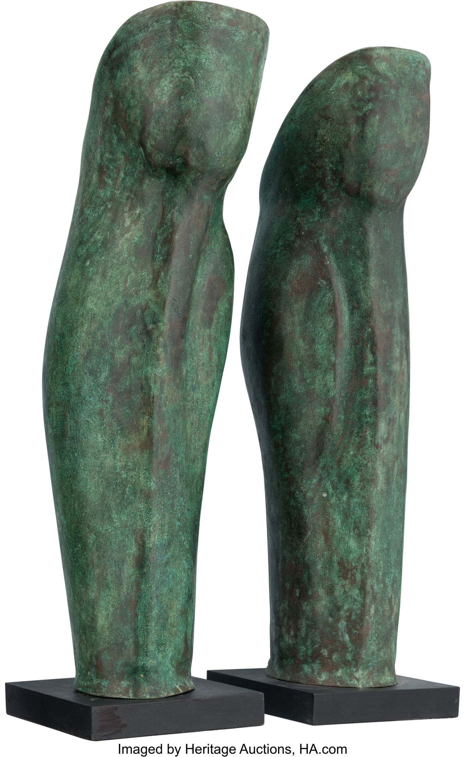 40001: Pair of Greek Bronze Spartan Leg-Greaves. Heig