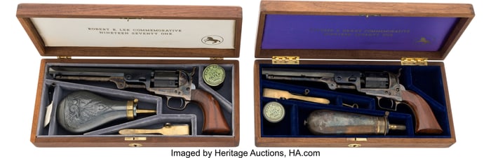40093&colon; Cased Pair of Colt Model 1851 Navy Grant and Lee