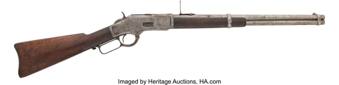 40104: Winchester Model 1873 Saddle Ring Carbine Inscri