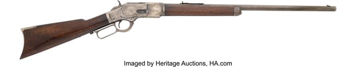 40105: Engraved Winchester Model 1873 Lever Action Rifl