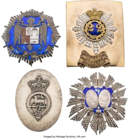 40215: Two British Victoria Era Shoulder Belt Plates an