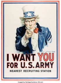 40223: World War I: Iconic Uncle Sam Recruiting Poster