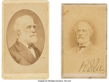40034: Robert E. Lee Signed Carte de Visite. 2.5" x 4