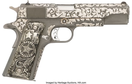 40120: Custom Embellished Colt Government Model Semi-Au
