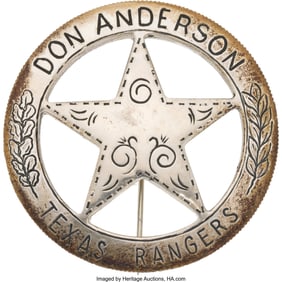 40122: Texas Ranger Don Anderson Cinco Peso Ranger Badg