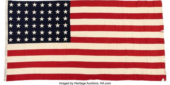40231: WWII 48-Star Flag Flown Aboard the USS Sargent B